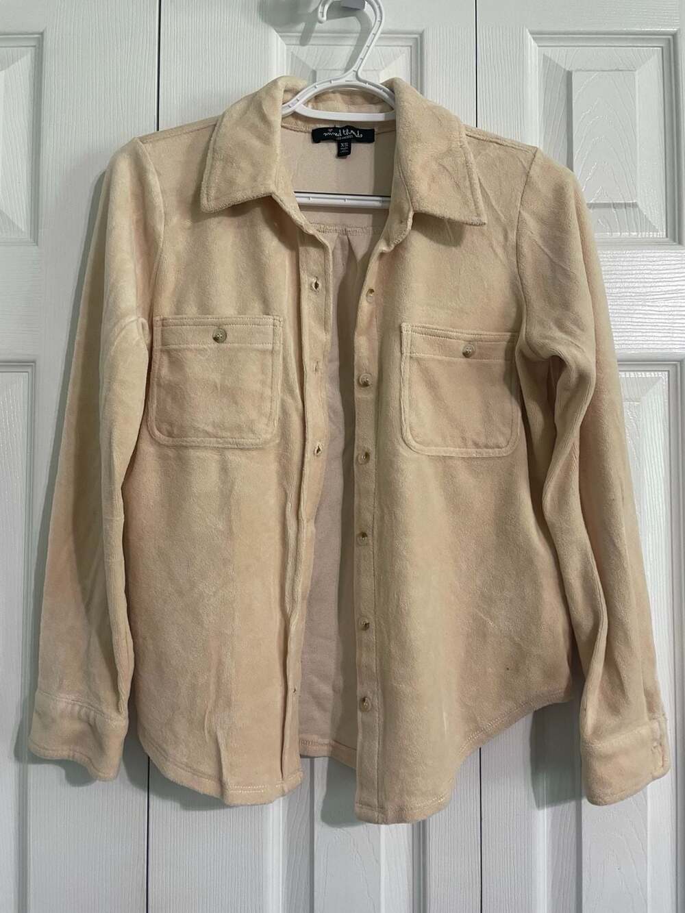 Beige Soft Fleece Button-Up Shacket
